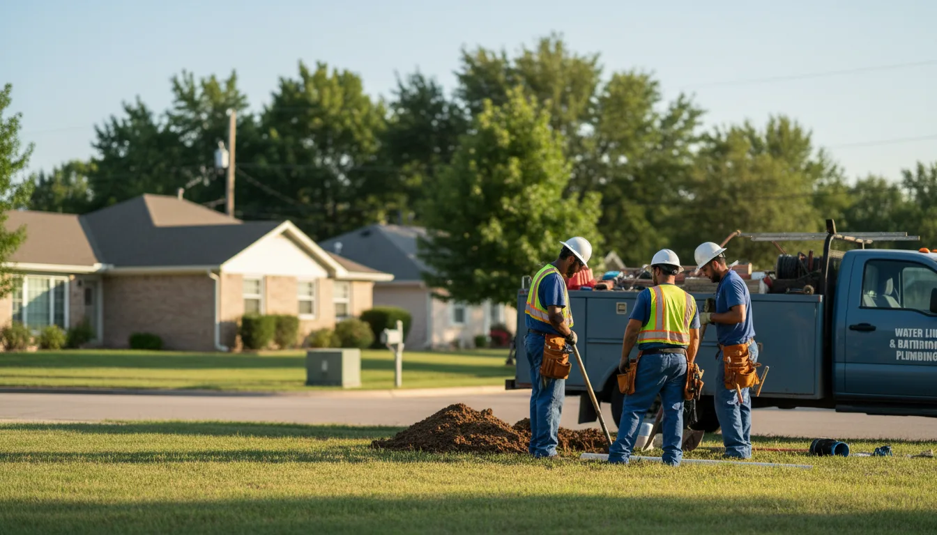 Residential water line and bathroom plumbing service in Greenleaf, WI
